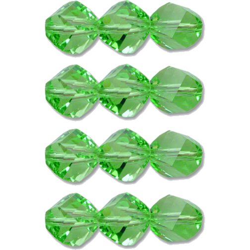 12 Peridot Helix Swarovski Crystal Beads 5020 6mm New