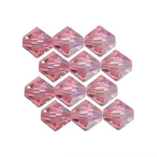 12 Rose AB Bicone Swarovski Crystal Beads 5301 3mm New