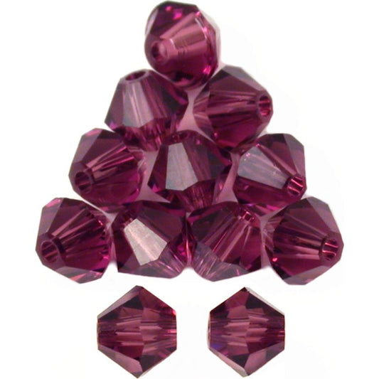 12 Amethyst Bicone Swarovski Crystal Beads 5301 4mm New