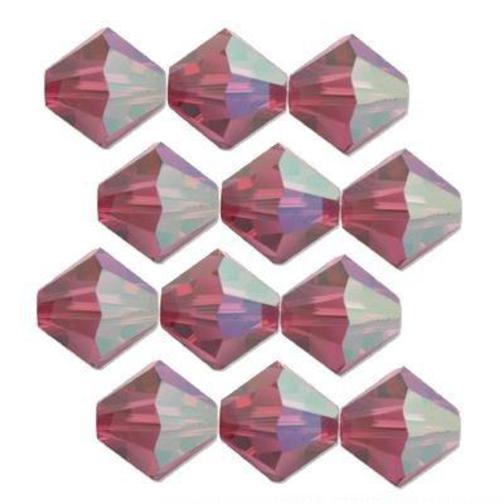 12 Fuchsia AB Swarovski Crystal Bicone Beads 5301 4mm