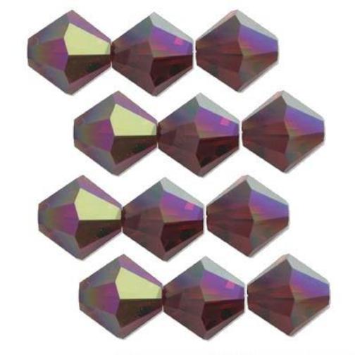 12 Garnet AB Swarovski Crystal Bicone Beads 5301 4mm