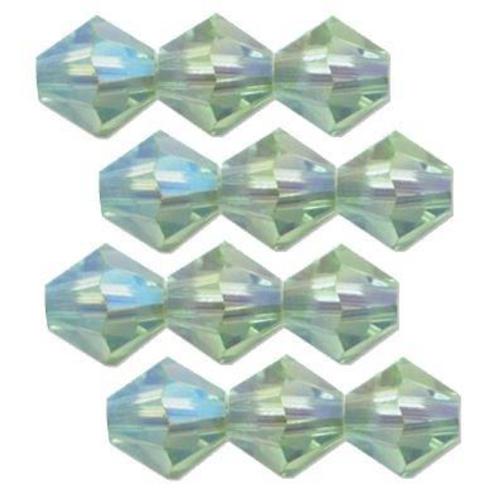 12 Peridot AB 2X Swarovski Crystal Bicone Beads 4mm New