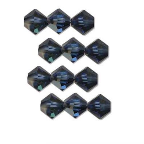12 Sapphire Cathedral Swarovski Crystal Bicone Beads