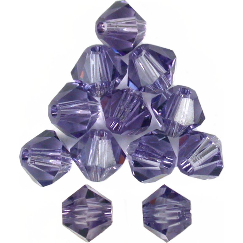 12 Tanzanite Bicone Swarovski Crystal Beads 5301 4mm