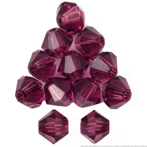 12 Amethyst Bicone Swarovski Crystal Beads 5301 6mm New