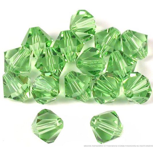 16 Peridot Bicone Swarovski Crystal Beads Part 5301 8mm