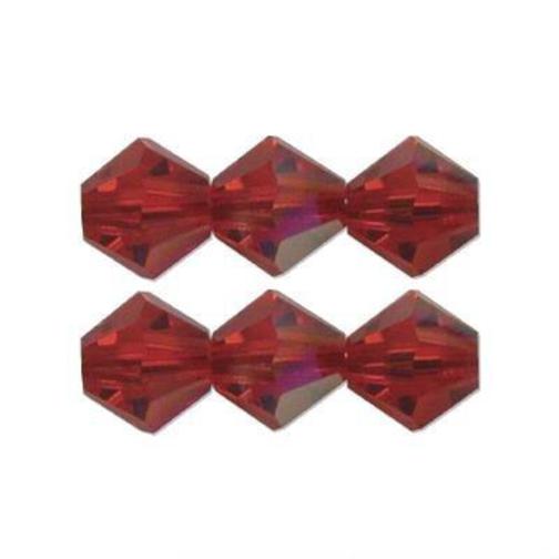 6 Light Siam AB Swarovski Crystal Bicone Beads 5301 8mm