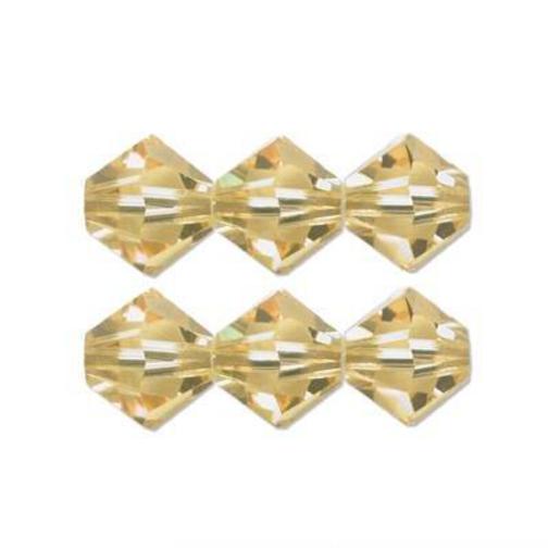 6 Light Topaz Swarovski Crystal Bicone Beads 5301 8mm