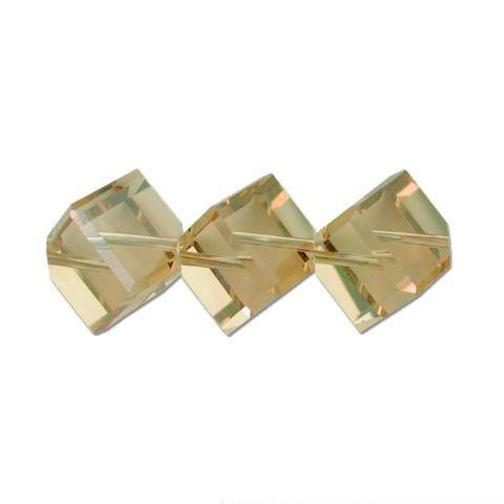 Dice Swarovski Crystal Beads Light Colorado Topaz