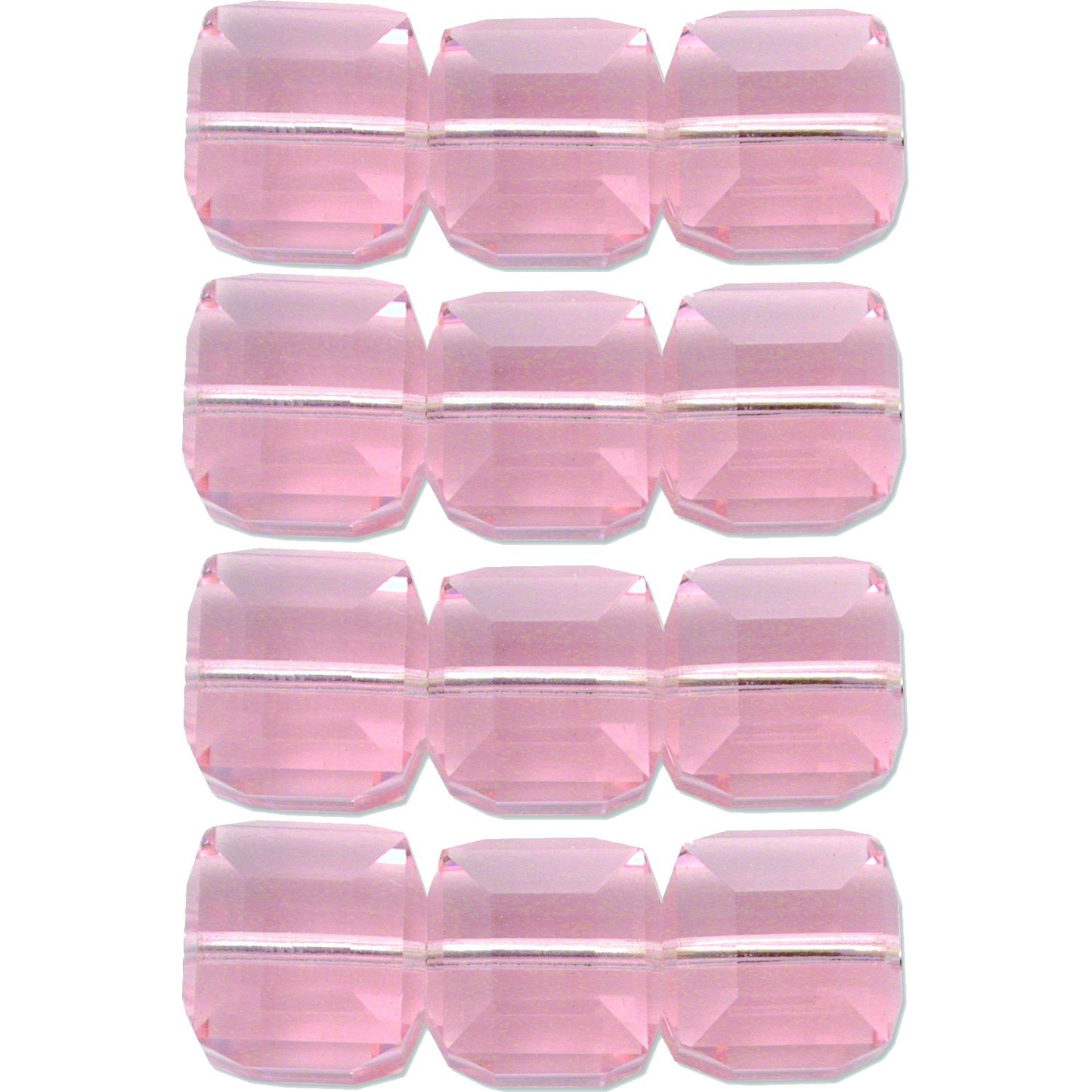 12 Vintage Rose Swarovski Crystal Cube Beads 5601 4mm