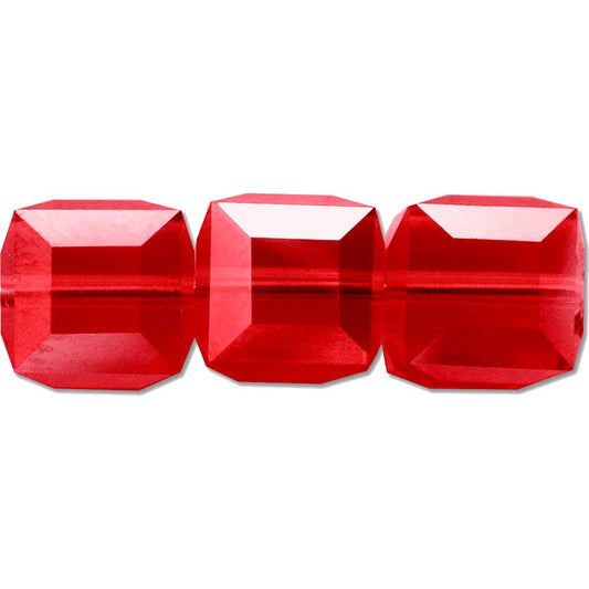3 Light Siam Cube Swarovski Crystal Beads 5601 8mm New