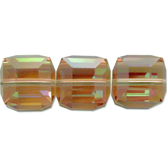 3 Light Colorado Topaz AB Cube Swarovski Beads 8mm New
