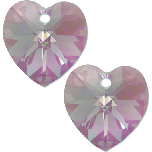 Heart Swarovski Crystal Pendants Light Amethyst AB