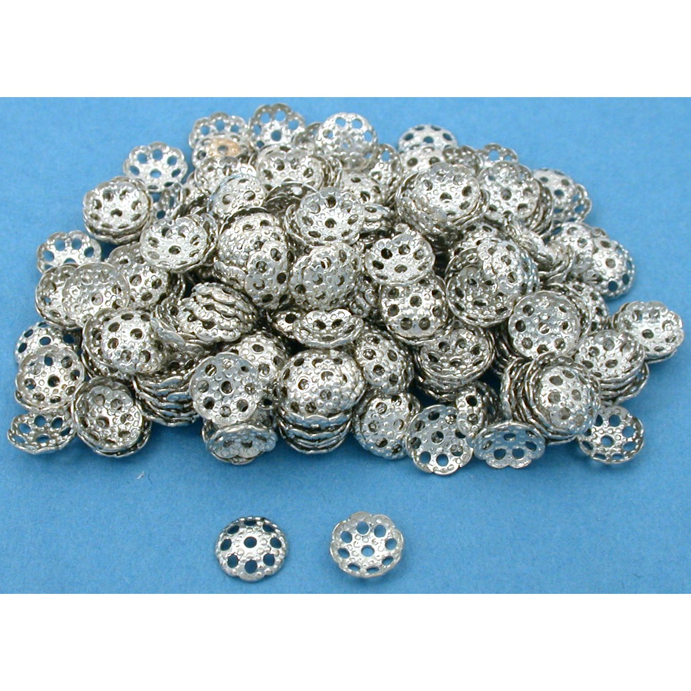 Bead Caps Silver Plated 6.5mm 150Pcs