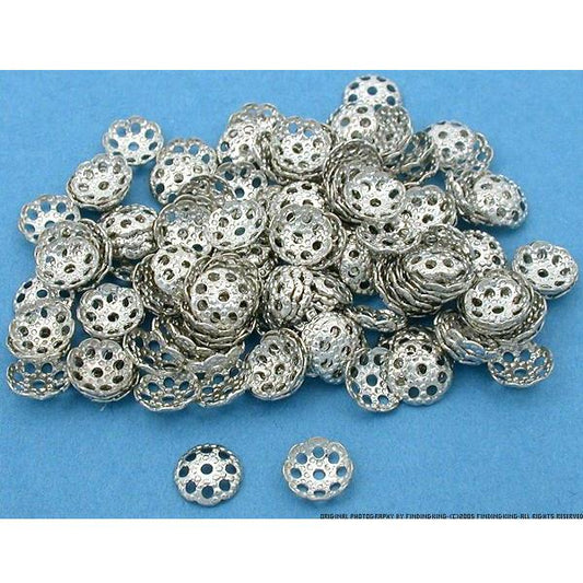 300 Silver Plated End Bead Caps Jewelry Beads 6.5mm