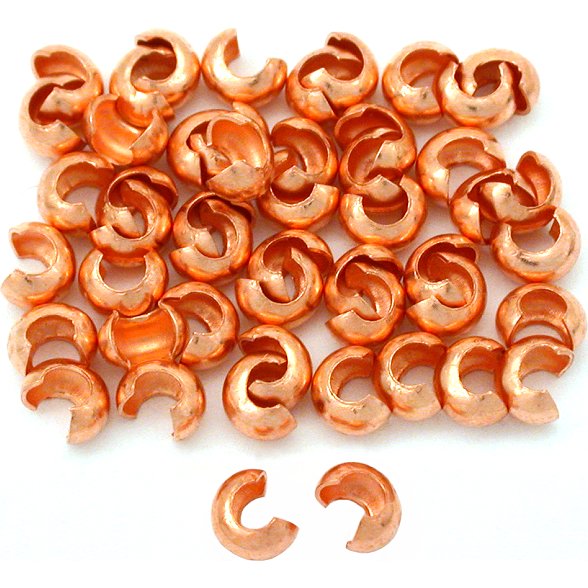 Crimp Bead Covers Copper Plated 3mm 50Pcs