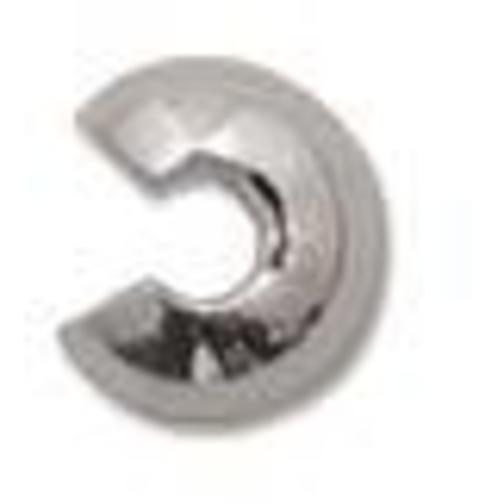 Crimp Bead Covers Silver Tone 5mm 100Pcs