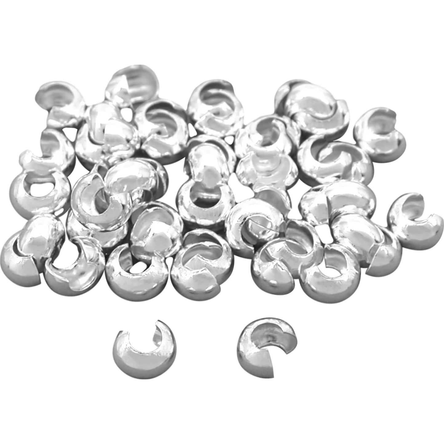 Sterling Silver Crimp Bead Covers 3mm (X20)