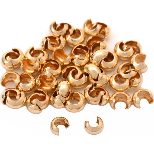 Crimp Bead Covers Gold Filled 3mm 50Pcs