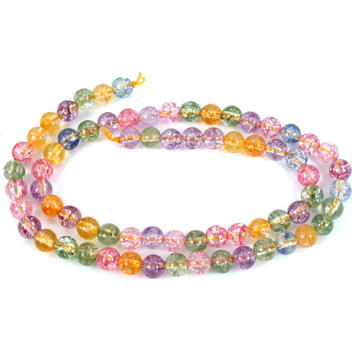 Round Crackle Crystal Beads Assortment 16" Strand 6mm