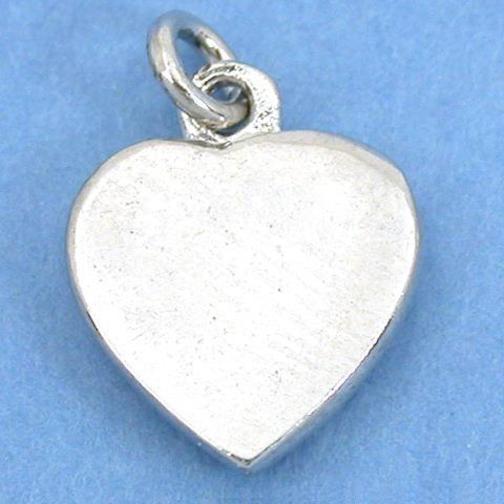 Chinese Crystal Heart Spring Ring Charm White Plated 13mm
