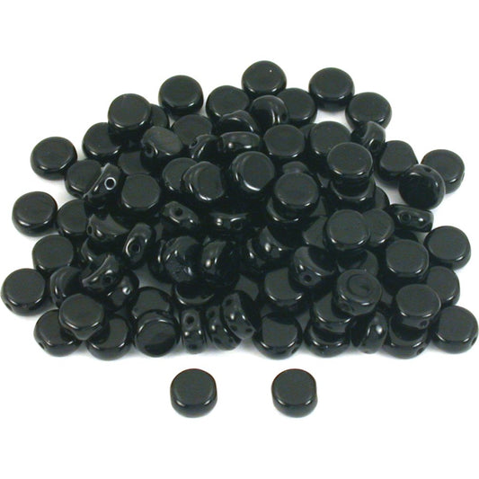 100 Black Czech Glass Spacer Beads Beading Parts 6mm