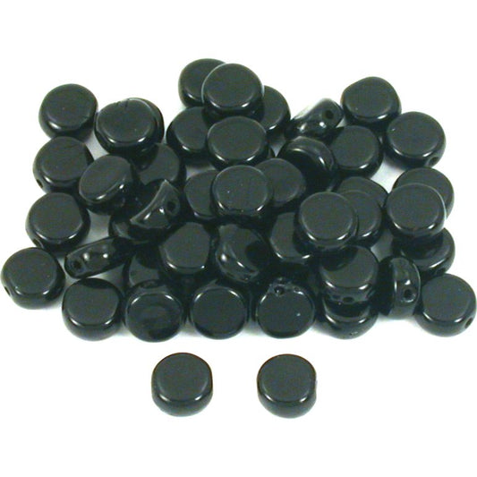 Spacer Czech Glass Beads Black 6mm 50Pcs