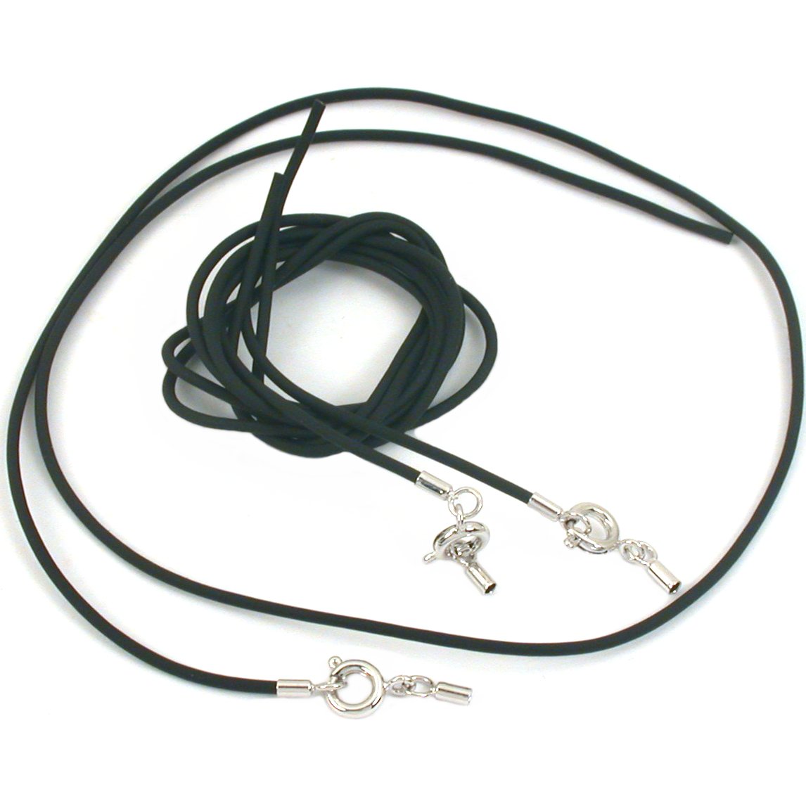 3 Add A Bead Black Rubber Necklace Beading Cord 18"