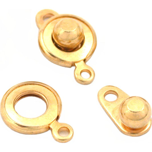 Ball & Socket Clasp Gold Plated 2Pcs