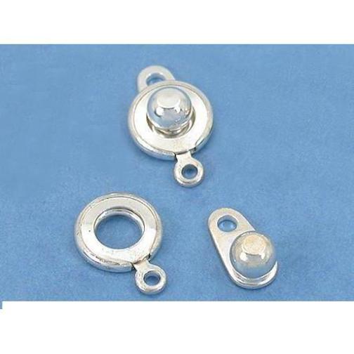Ball & Socket Clasp Silver Plated 2Pcs