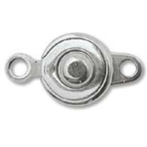 5 Silver Plated Ball & Socket Snap Clasps Jewelry Part