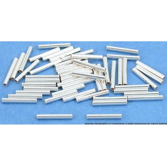 Tube Sterling Silver Beads 8mm 50Pcs