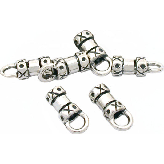 Crimp Cord End Beads Sterling Silver 4mm 6Pcs