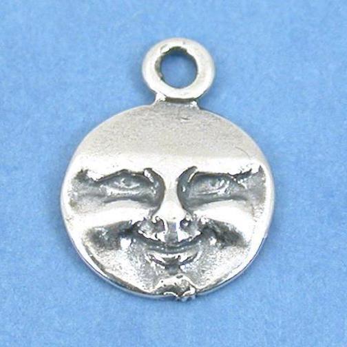 Happy Face Charm Sterling Silver 12mm