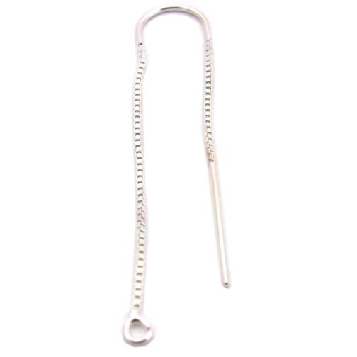 Ear Thread Earrings w/ Hoops Sterling Silver 37.5mm 1 Pair