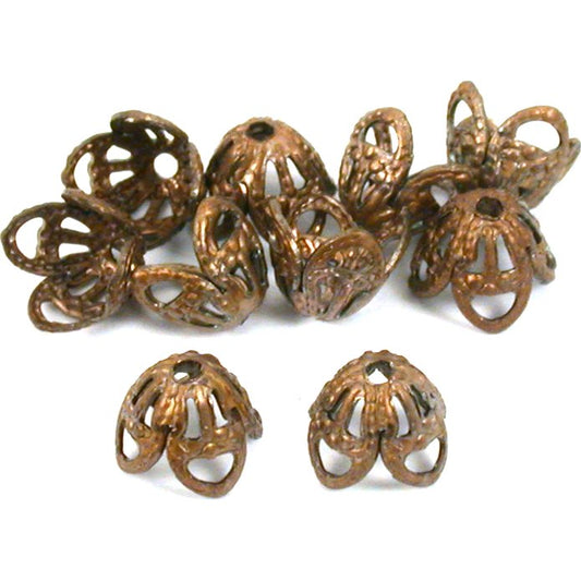 10 Brass End Cap Beads Jewelry Making Beading Parts 6mm