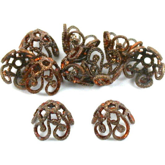 10 Brass End Cap Beads Jewelry Making Beading 5.5mm
