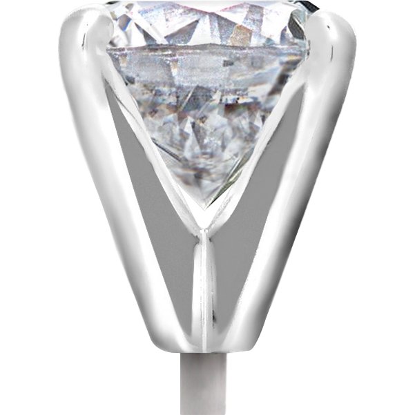 14K White Gold 4 Prong Tall Peg Head Round Setting 0.33ct 4.4mm