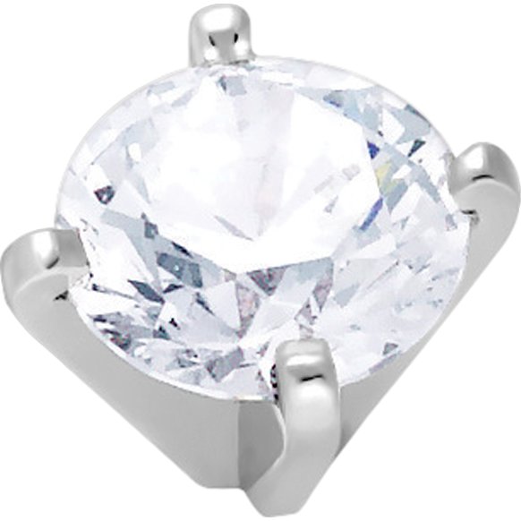 14K White Gold 4 Prong Tall Peg Head Round Setting 0.33ct 4.4mm