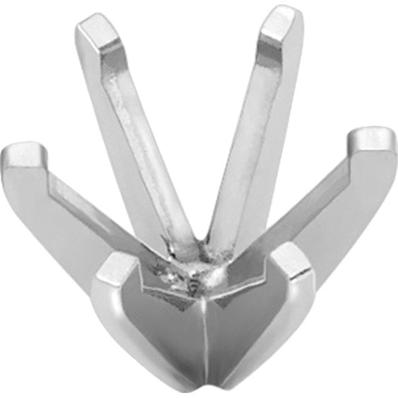 14K White Gold 6 Prong Tall Peg Head Round Setting 1.25ct 7mm