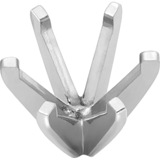 14K White Gold 6 Prong Tall Peg Head Round Setting 1.25ct 7mm