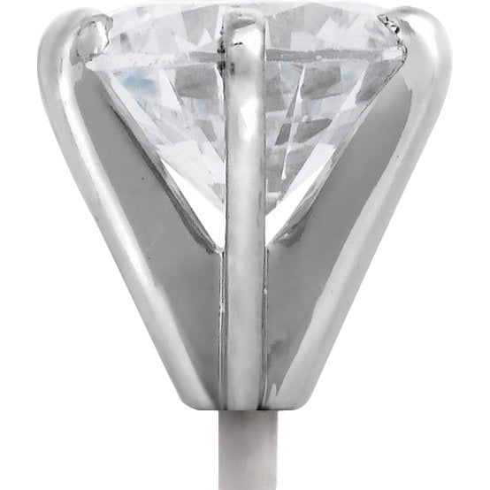 14K White Gold 6 Prong Tall Peg Head Round Setting 2.5ct 8.8mm