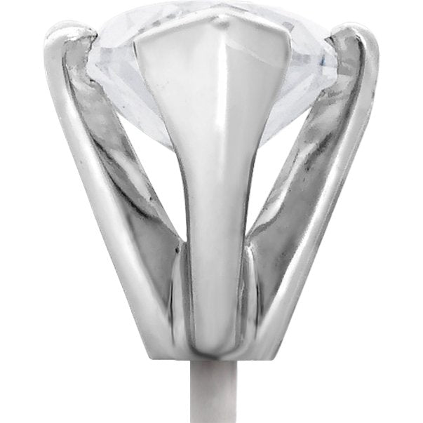 14K White Gold 6 Prong Marquise 2 V Tip Peg Head Setting 0.75ct 6.5 x 4.5mm