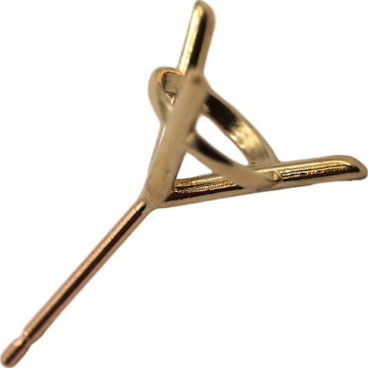 14K White Gold 4 Prong Emerald Peg Head Setting 0.25ct 3 x 5mm