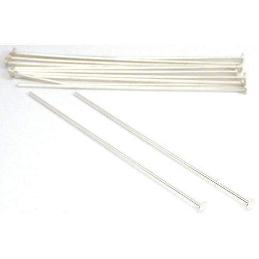 Head Pins Sterling Silver 22 Gauge 1 1/2" 12Pcs
