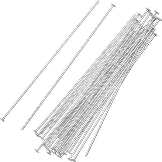Head Pins Sterling Silver 22 Gauge 2" 30Pcs