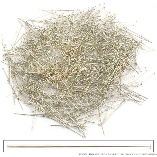 1000 Silver Color Head Pins Jewelry Making 21 Gauge 2"
