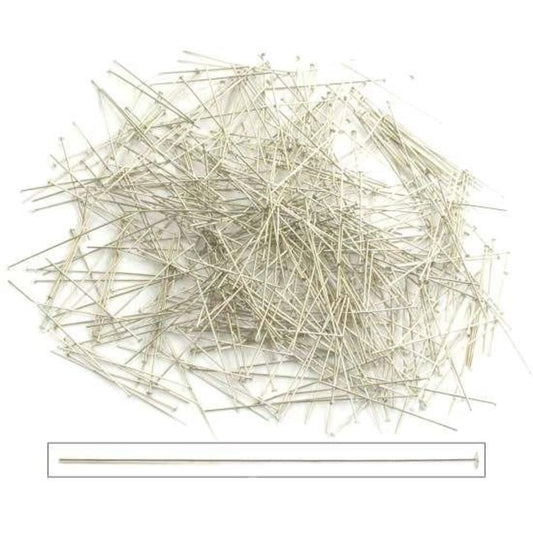Head Pins Silver Color 21 Gauge 2" 500Pcs