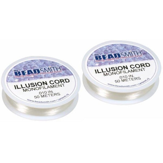2 Spools of Illusion Beading Cord 0.01" 50 Meters