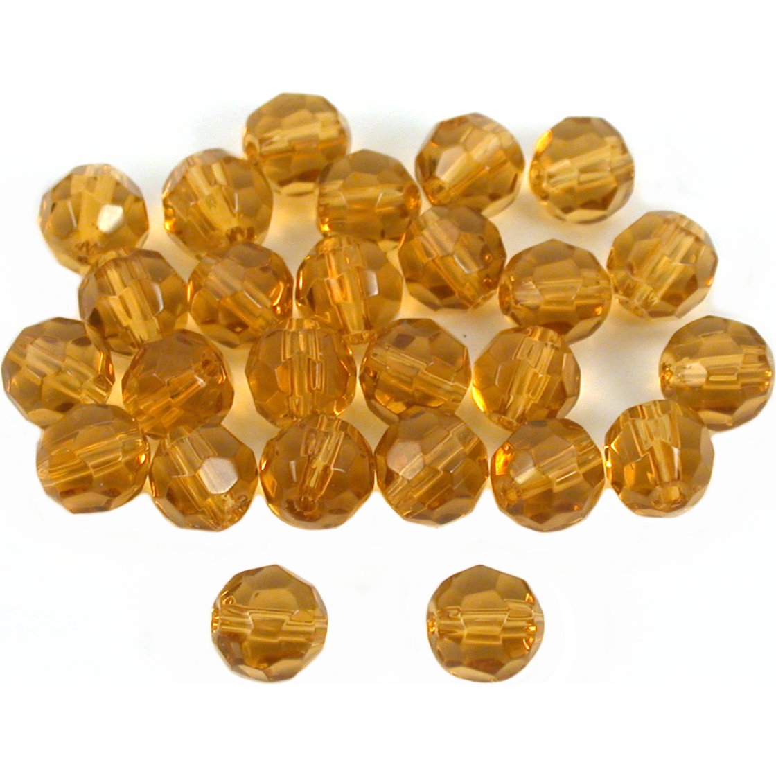 25 Topaz Round FP Faceted Chinese Crystal Beads 6mm